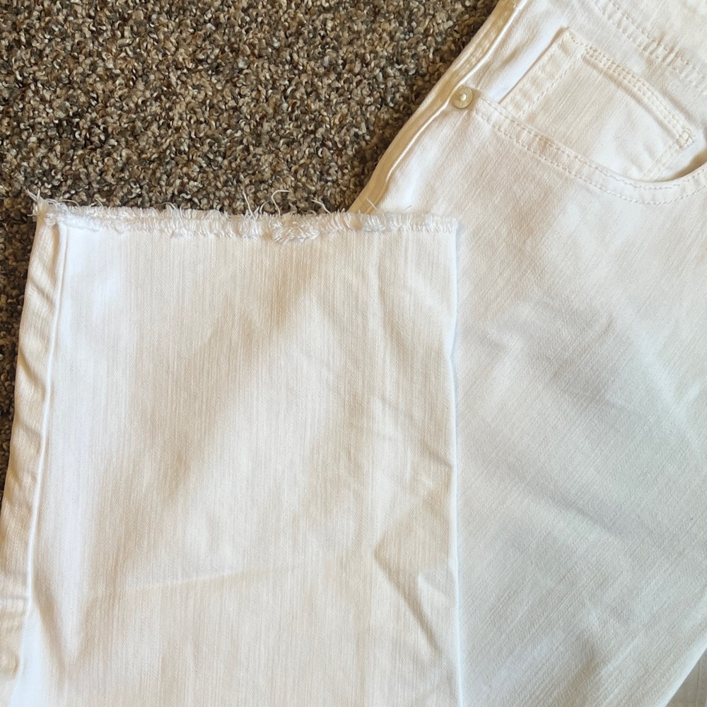 Lot 3 pairs J. Jill Denim High Rise Straight Leg Crop Jeans White Pink Tan 14 - Picture 5 of 11